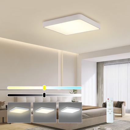Brilagi - LED dimmbares Deckenleuchte POOL LED/48W/230V 3000-6000K 50x50 cm weiß + Fernbedienung