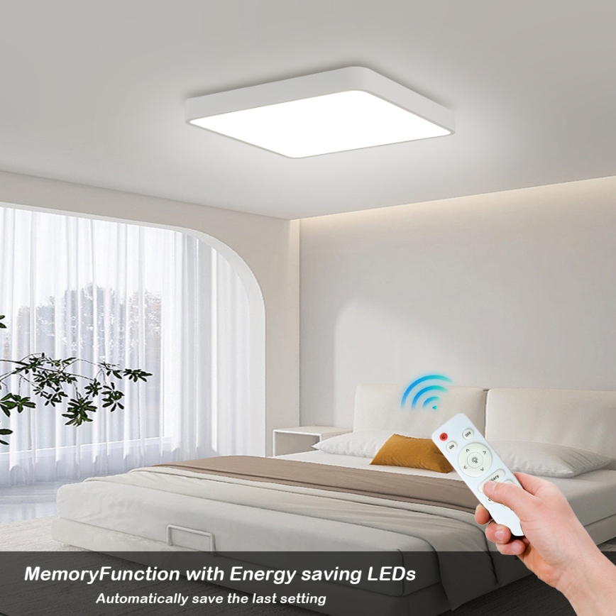 Brilagi - LED dimmbares Deckenleuchte POOL LED/48W/230V 3000-6000K 50x50 cm weiß + Fernbedienung