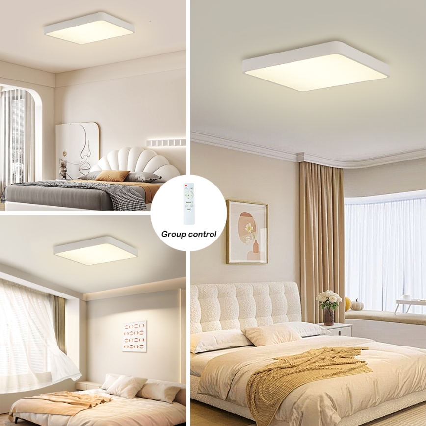 Brilagi - LED dimmbares Deckenleuchte POOL LED/48W/230V 3000-6000K 50x50 cm weiß + Fernbedienung