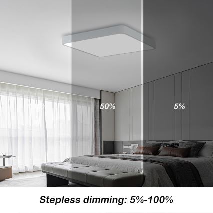Brilagi - LED dimmbares Deckenleuchte POOL LED/48W/230V 3000-6000K 50x50 cm weiß + Fernbedienung