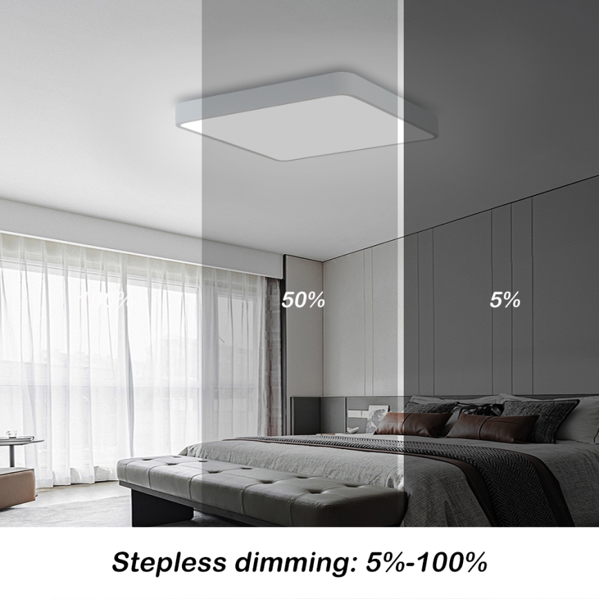 Brilagi - LED dimmbares Deckenleuchte POOL LED/48W/230V 3000-6000K 50x50 cm weiß + Fernbedienung