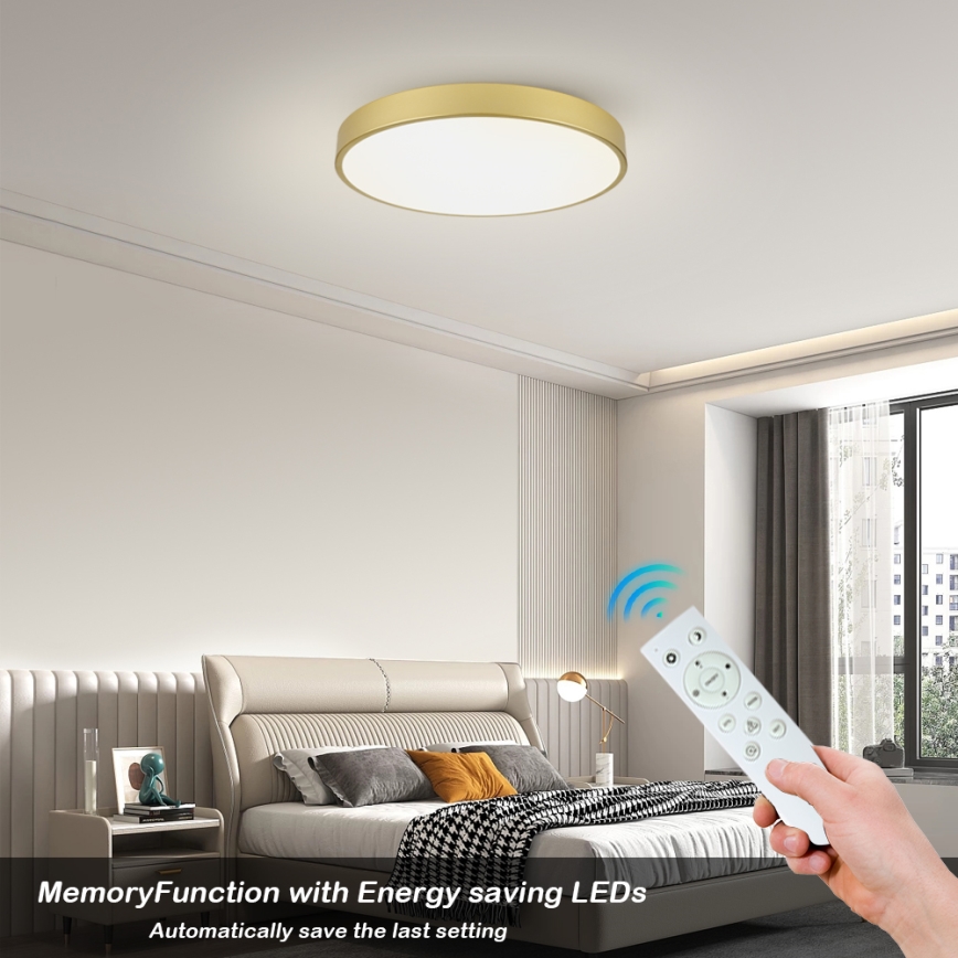 Brilagi - Dimmbare LED-Deckenleuchte POOL SMART LED/100W/230V 3000-6000K 80 cm goldfarben Wi-Fi Tuya + Fernbedienung