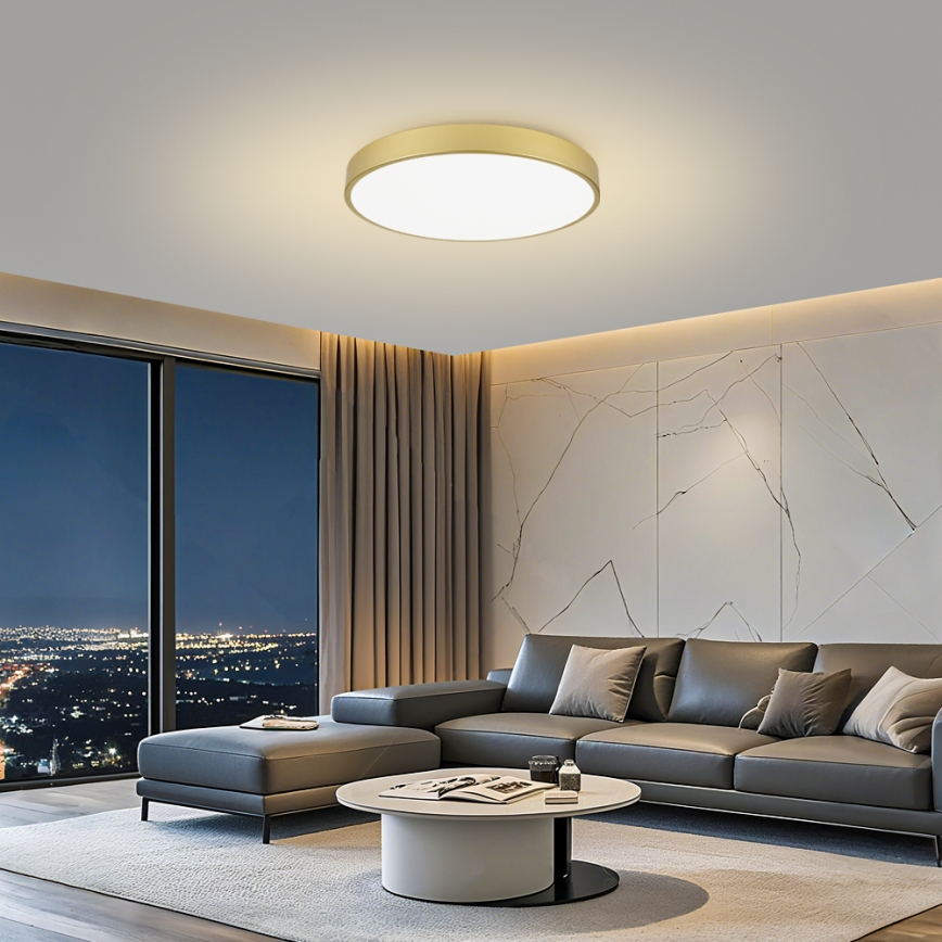 Brilagi - Dimmbare LED-Deckenleuchte POOL SMART LED/100W/230V 3000-6000K 80 cm goldfarben Wi-Fi Tuya + Fernbedienung