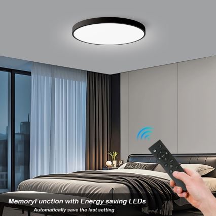 Brilagi - LED-dimmbare Deckenleuchte POOL SMART LED/128W/230V 3000-6000K Ø 100 cm Wi‑Fi Tuya schwarz + Fernbedienung