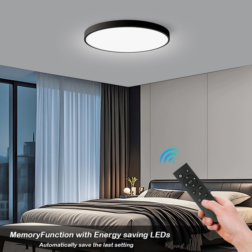 Brilagi - LED-dimmbare Deckenleuchte POOL SMART LED/128W/230V 3000-6000K Ø 100 cm Wi‑Fi Tuya schwarz + Fernbedienung