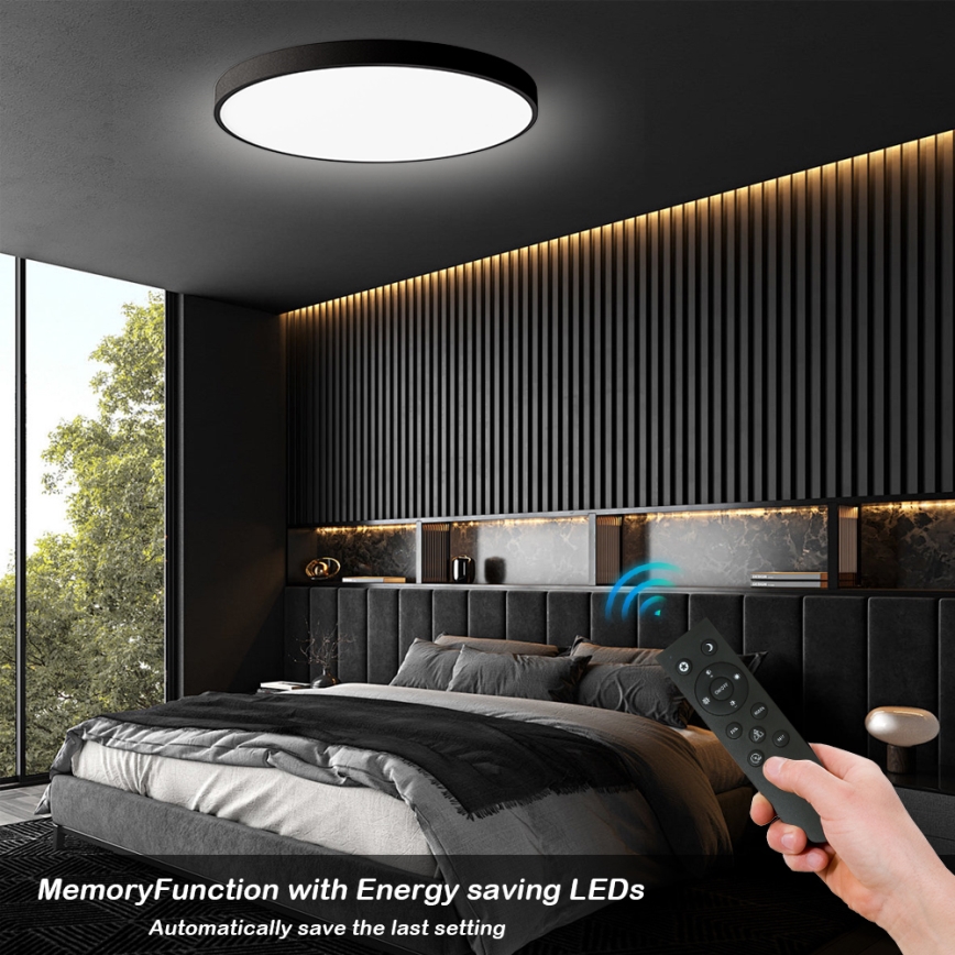 Brilagi - dimmbare LED-Deckenleuchte POOL SMART LED/180W/230V 3000-6000K Ø 120 cm Wi-Fi Tuya schwarz + Fernbedienung
