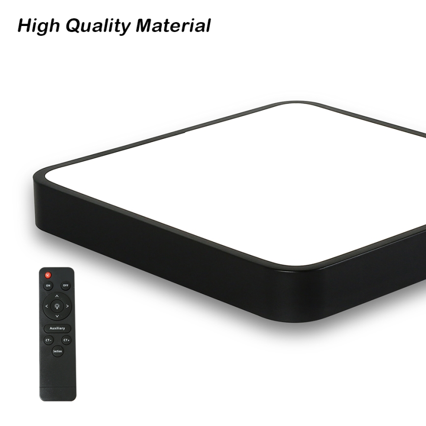 Brilagi - LED dimmbares Deckenleuchte POOL SQUARE LED/36W/230V 3000-6000K 40x40 cm schwarz + Fernbedienung