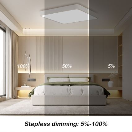 Brilagi - LED dimmbares Deckenleuchte POOL SQUARE LED/36W/230V 3000-6000K 40x40 cm weiß + Fernbedienung