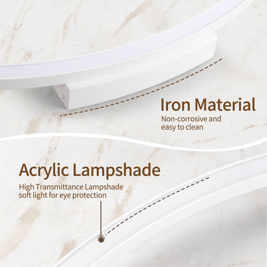 Brilagi - LED-dimmbare Deckenleuchte PORTOFINO LED/60W/230V 3000-6000K Ø 80 cm weiß + Fernbedienung