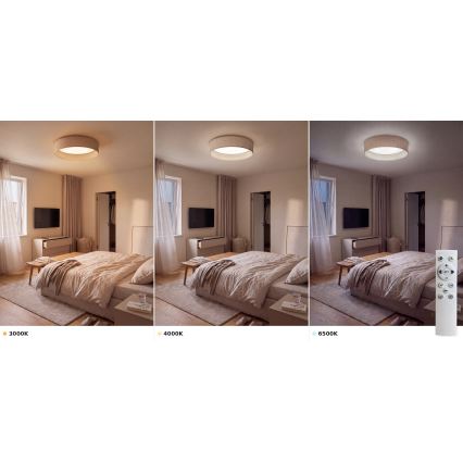 BRILAGI - dimmbare LED-Deckenleuchte VELVET SMART VARI LED/24W/230V 3000-6500K Ø 45 cm beige + Fernbedienung