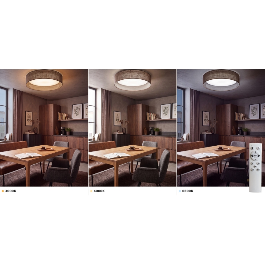Brilagi - LED-dimmbare Deckenleuchte VELVET SMART VARI LED/36W/230V 3000-6500K Ø 55 cm, Braun + Fernbedienung