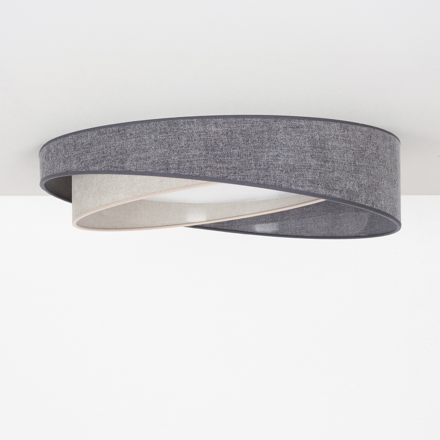 BRILAGI - Dimmbare LED-Deckenleuchte VELVET TWIST LED/36W/230V 3000-6000K Ø 65 cm Wi-Fi Tuya Beacon grau/creme + Fernbedienung