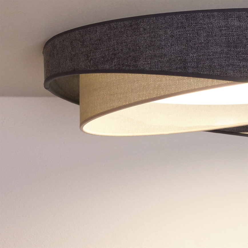 BRILAGI - Dimmbare LED-Deckenleuchte VELVET TWIST LED/36W/230V 3000-6000K Ø 65 cm Wi-Fi Tuya Beacon grau/creme + Fernbedienung