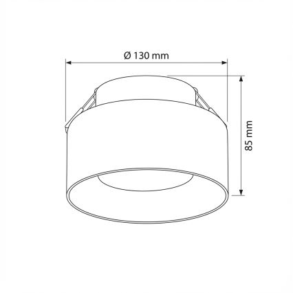 Brilagi - LED Einbauleuchte AURA LUX 1xGX53/30W/230V Ø 13 cm schwarz/rauchfarben