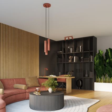 Brilagi - LED-Einbaustrahler CRESTO 3xGU10/10W/230V rot