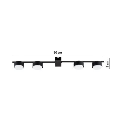 Brilagi - LED-Einbaustrahler MONO 4xGX53/30W/230V schwarz