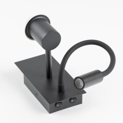 Brilagi - LED-Kinder-Wandleuchte BOBO, flexibel, 1x E27/25W/230V + LED/3W, schwarz/cremefarben/Häschen