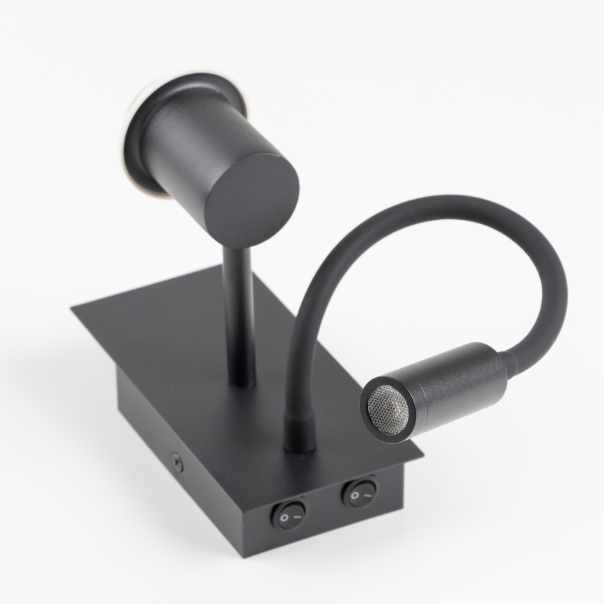 Brilagi - flexible LED-Kinder-Wandleuchte BOBO 1xE27/25W/230V + LED/3W schwarz/weiß/Tiermotive