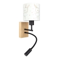 Brilagi - LED flexible Kinder-Wandleuchte BOBO WOOD 1xE27/25W/230V + LED/3W Eiche/schwarz/weiß/Häschen