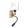 Brilagi - LED flexible Kinder-Wandleuchte BOBO WOOD 1xE27/25W/230V + LED/3W Eiche/schwarz/weiß/Häschen
