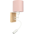 Brilagi - LED Flexible Wandleuchte BOBO WOOD 1xE27/25W/230V + LED/3W Eiche/Weiß/Rosa