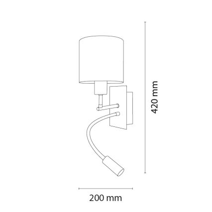 Brilagi - Flexible LED-Wandleuchte BOBO 1xE27/25W/230V + LED/3W mattchrom/beige/gepunktet