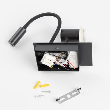 BRILAGI - LED-flexible Kinder-Wandleuchte BOBO 1xE27/25W/230V + LED/3W schwarz/weiß/blau/Bärchen