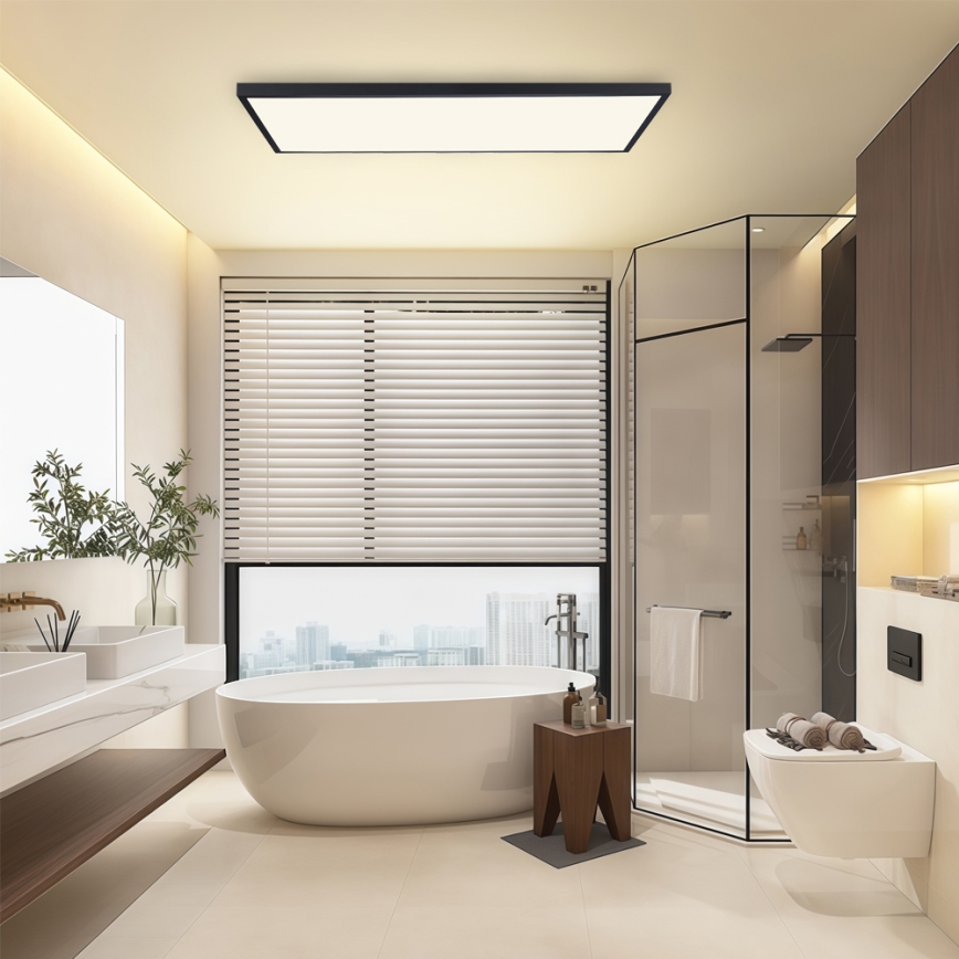 Brilagi - LED-Deckenleuchte für Badezimmer FRAME LED/96W/230V 120x60 cm 3000/4000/6000K IP44 schwarz