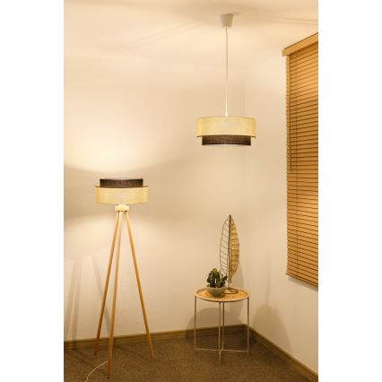 Brilagi - LED-Hängeleuchte am Kabel Boho-Style 1xE27/15W/230V Ø 40 cm creme/braun