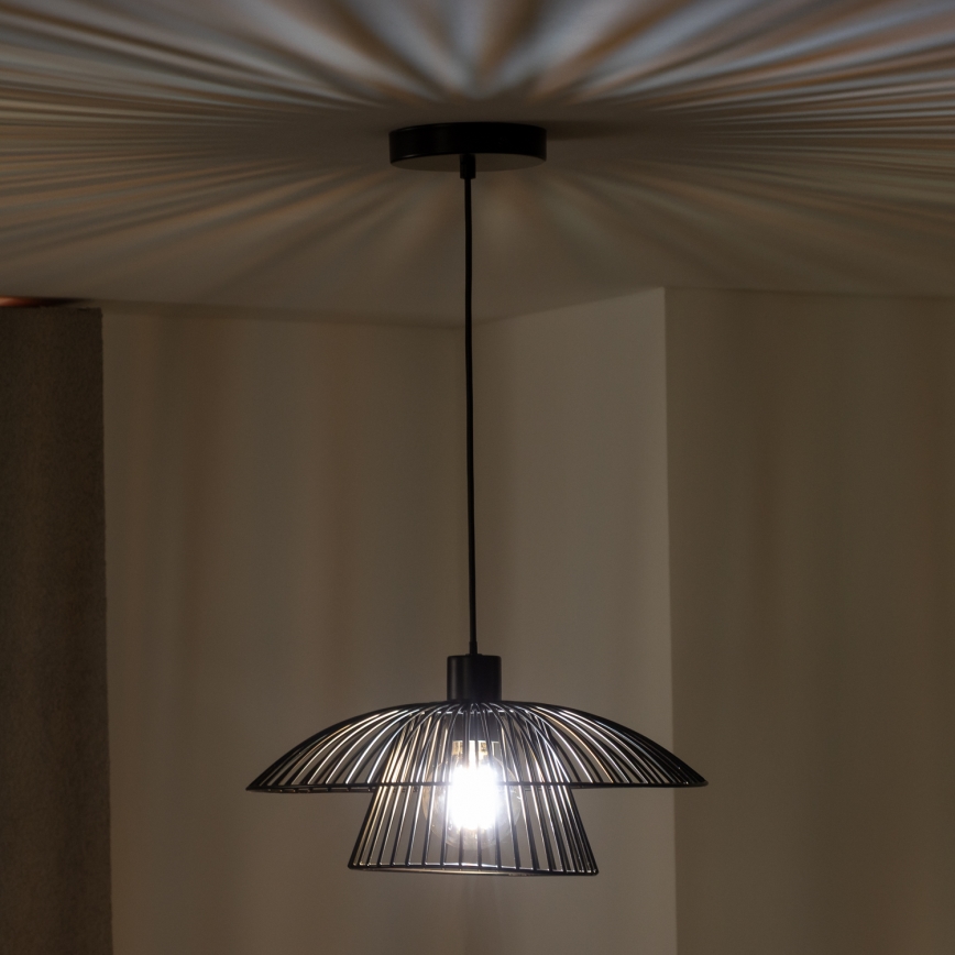 Brilagi - LED-Hängeleuchte an Drahtseil CERIA WIRE 1xE27/40W/230V Ø 38 cm schwarz