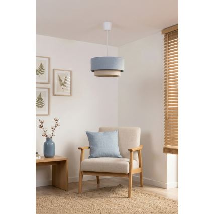 Brilagi - LED-Hängeleuchte an Kabel BOHO ECO 1xE27/10W/230V Ø 40 cm blau/creme