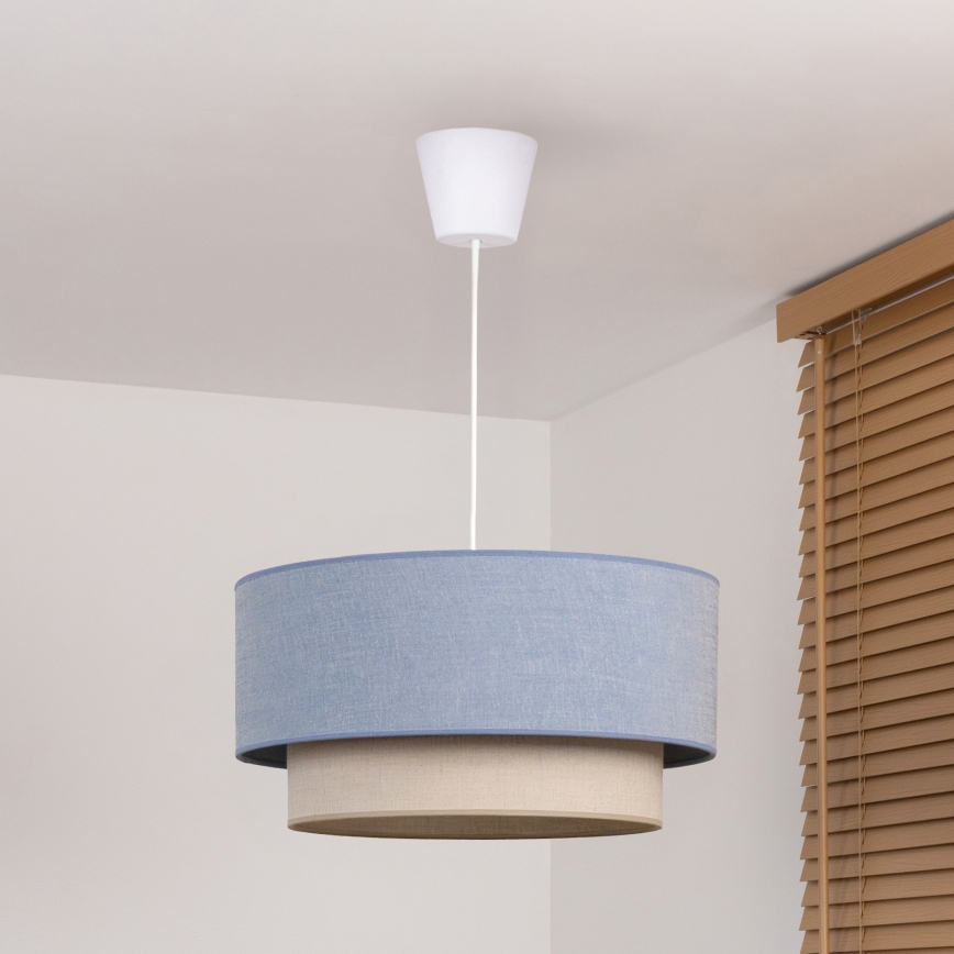 Brilagi - LED-Hängeleuchte an Kabel BOHO ECO 1xE27/10W/230V Ø 40 cm blau/creme