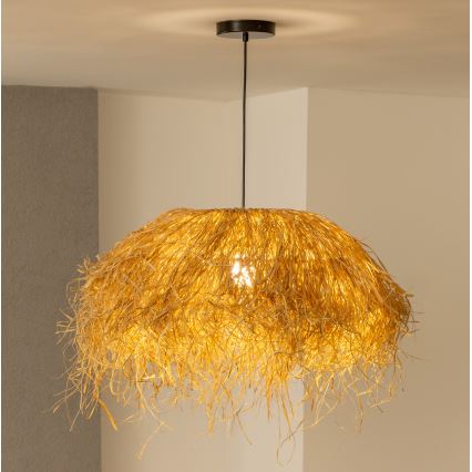 Brilagi - LED-Hängeleuchte an Kabel CERIA BOHO 1x E27/40W/230V Ø 60 cm Raffia