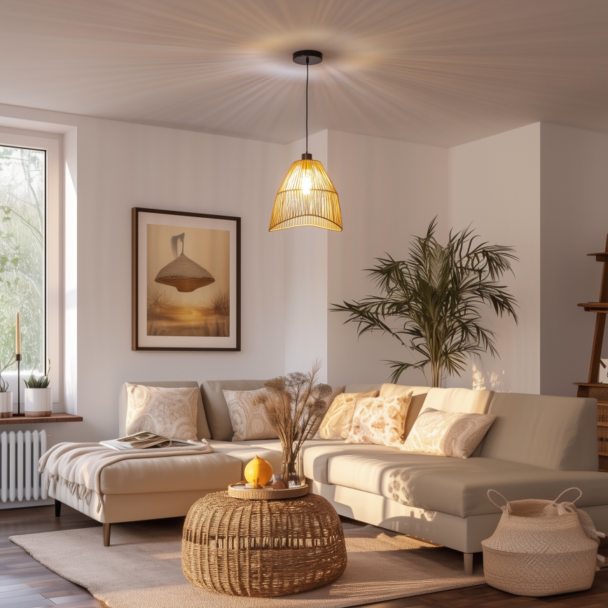 Brilagi - LED-Hängeleuchte an Kabel CERIA BOHO, 1x E27-Fassung (max. 40 W), 230 V, Ø 30 cm, braun