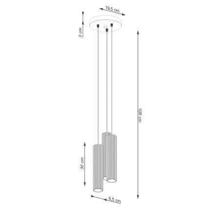 Brilagi - LED-Hängeleuchte an Kabel CRESTO 3xGU10/10W/230V rot