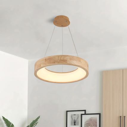 Brilagi - LED-Pendelleuchte an Kabel FALCON WOOD LED/30W/230V 3000/4000/6000K Ø 45 cm Holz