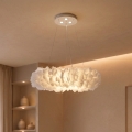 Brilagi - LED-Hängeleuchte an Kabel FEATHER 3xE27/40W/230V + 3xLED/3W Ø 50 cm weiß