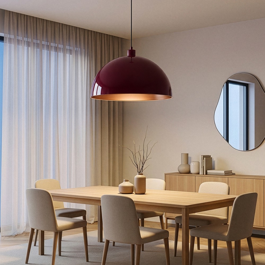 Brilagi - LED-Hängeleuchte an Kabel METALO 1xE27/40W/230V Ø 60 cm burgunderrot/kupferfarben