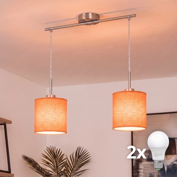 Brilagi - LED-Hängeleuchte an Kabel NUBILA 2xE27/60W/230V orange