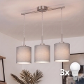 Brilagi - LED-Hängeleuchte an Kabel NUBILA 3xE27/60W/230V hellgrau