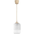 Brilagi - LED-Hängeleuchte an Kabel RETRO GLASS 1xE27/60W/230V Ø 14 cm beige/weiß