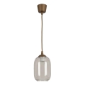 Brilagi - LED-Hängeleuchte an Kabel RETRO GLASS 1xE27/60W/230V Ø 14 cm braun/rauchgrau