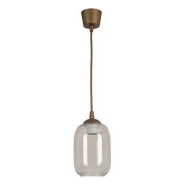 Brilagi - LED-Hängeleuchte an Kabel RETRO GLASS 1xE27/60W/230V Ø 14 cm braun/rauchgrau