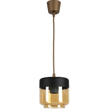 Brilagi - LED-Hängeleuchte an Kabel RETRO GLASS 1xE27/60W/230V Ø 14 cm braun/rauchiges Beige/schwarz