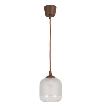 Brilagi - LED-Hängeleuchte an Kabel RETRO GLASS 1xE27/60W/230V Ø 14 cm braun/weiß