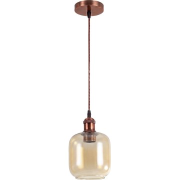Brilagi - LED-Hängeleuchte an Kabel RETRO GLASS 1xE27/60W/230V Ø 14 cm kupfer/rauchbraun