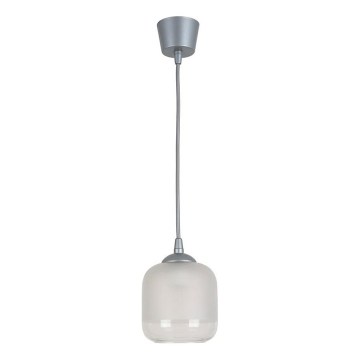 Brilagi - LED-Hängeleuchte an Kabel RETRO GLASS 1xE27/60W/230V Ø 14 cm silber/weiß