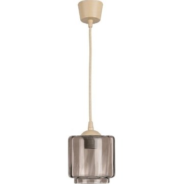 Brilagi - LED-Hängeleuchte an Kabel RETRO GLASS 1xE27/60W/230V Ø 15 cm beige/rauchbeige