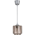 Brilagi - LED-Hängeleuchte an Kabel RETRO GLASS 1xE27/60W/230V Ø 15 cm silber/rauchbeige