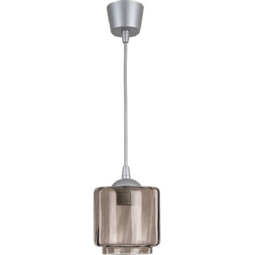 Brilagi - LED-Hängeleuchte an Kabel RETRO GLASS 1xE27/60W/230V Ø 15 cm silber/rauchbeige